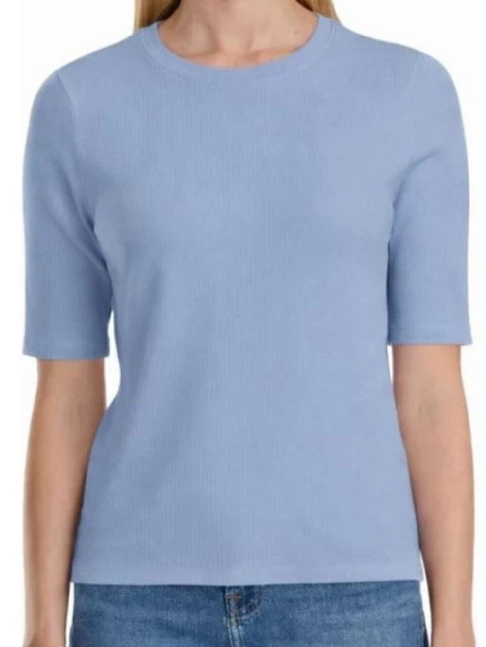Splendid Light Blue Short Sleeve Ribbed Tee